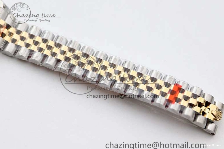 1219 Bright Lady DateJust 28 SS YG TWF Diamonds Bezel 1:1 Best Edition Green Dial Roman Markers on Jubilee Bracelet NH 2135